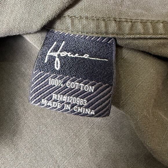 Howe Army Green Embroidered Bikercore Shirt Jacket Size Medium Bakersfield Cali - Picture 9 of 12
